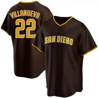 ذا كرو San Diego Padres 22 Christian Villanueva Brown New Cool Base Stitched Baseball Jersey شماغ شلش